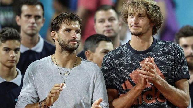 Grigor Dimitrov a Alexander Zverev během Adria Tour Grigor Dimitrov a Alexander Zverev během Adria Tour