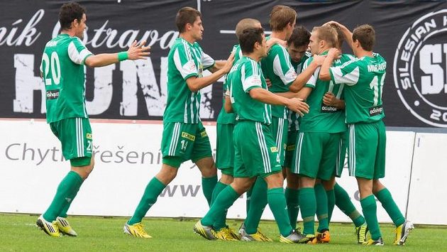 Radost fotbalistů Bohemians Praha 1905 v Ostravě. Radost fotbalistů Bohemians Praha 1905 v Ostravě.