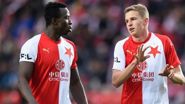 Zimní posily Slavie Praha Mohamed Tijani (vlevo) a David Zima Zimní posily Slavie Praha Mohamed Tijani (vlevo) a David Zima