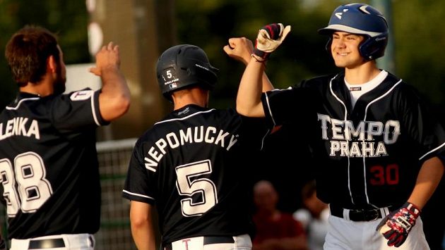 Radost baseballistů Tempa Praha. Radost baseballistů Tempa Praha.