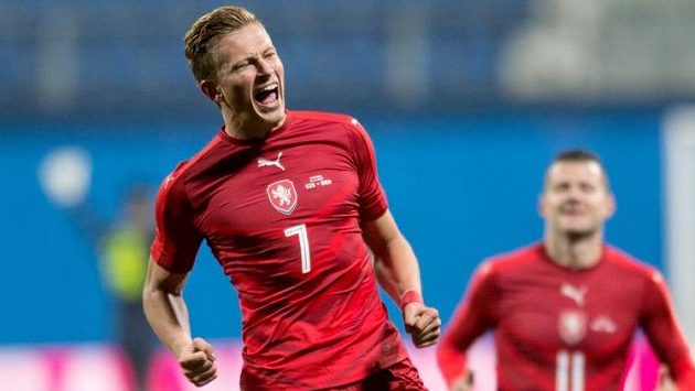 Antonín Barák se raduje po vstřeleném gólu do sítě Dánska. Antonín Barák se raduje po vstřeleném gólu do sítě Dánska.