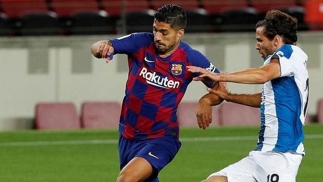 Barcelonský útočník Luis Suárez Barcelonský útočník Luis Suárez