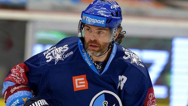 Jaromír Jágr z Kladna při utkání v Karlových Varech. Jaromír Jágr z Kladna při utkání v Karlových Varech.