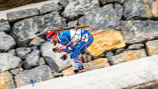 Český biatlonista Michal Šlesingr při štafetě SP v Pchjongčchangu. Český biatlonista Michal Šlesingr při štafetě SP v Pchjongčchangu.