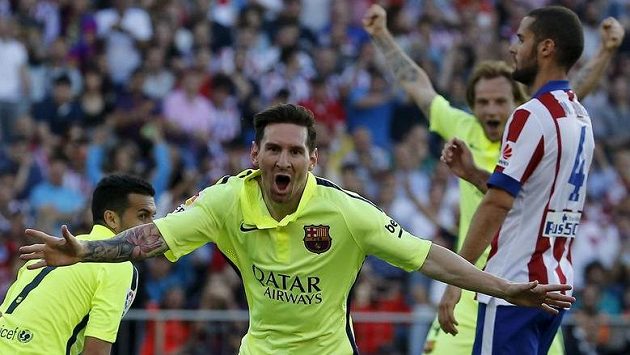 Góóól! Barcelonský Lionel Messi rozhoduje na hřišti Atlétika o titulu! Góóól! Barcelonský Lionel Messi rozhoduje na hřišti Atlétika o titulu!
