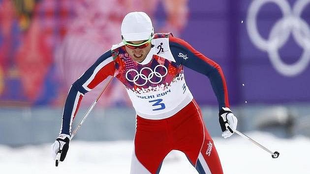 Nor Petter Northug na trati olympijského sprintu v Soči. Nor Petter Northug na trati olympijského sprintu v Soči.