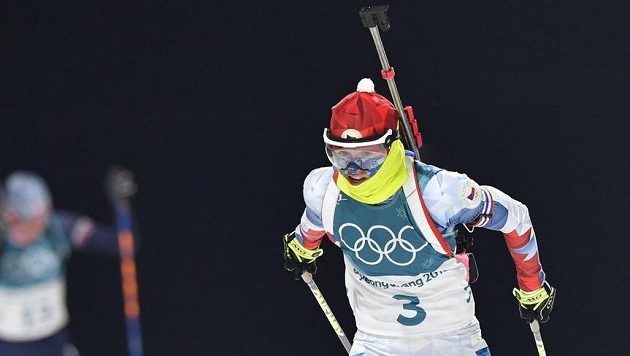 Plně koncentrovaná Veronika Vítková z ČR během stíhačky. Plně koncentrovaná Veronika Vítková z ČR během stíhačky.