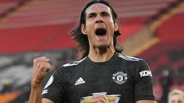 Útočník Manchesteru United Edinson Cavani Útočník Manchesteru United Edinson Cavani