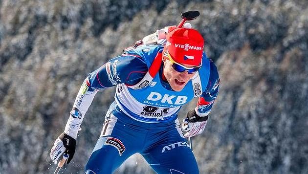Český biatlonista Ondřej Moravec při sprintu v Anterselvě. Český biatlonista Ondřej Moravec při sprintu v Anterselvě.