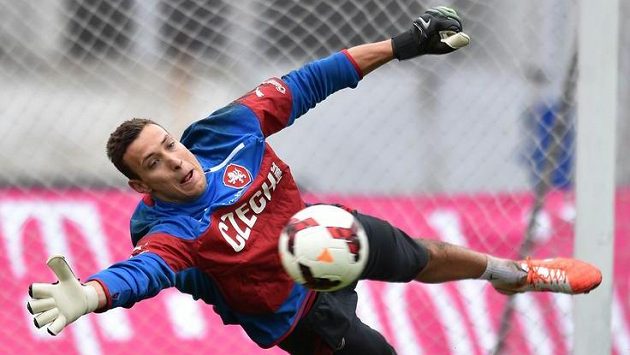 Brankář Marek Štěch během tréninku české fotbalové reprezentace před utkáním ve Finsku. Brankář Marek Štěch během tréninku české fotbalové reprezentace před utkáním ve Finsku.