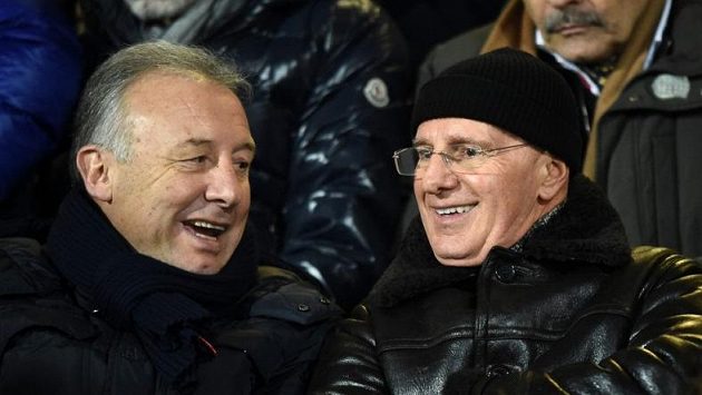 Arrigo Sacchi (vpravo) a Alberto Zaccheroni v hledišti při utkání Cesena - Juventus. Arrigo Sacchi (vpravo) a Alberto Zaccheroni v hledišti při utkání Cesena - Juventus.