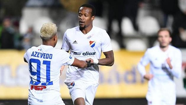 Ostravský Dame Diop po úvodní brance proti Bohemians. Ostravský Dame Diop po úvodní brance proti Bohemians.