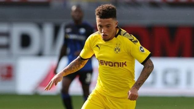 Jadon Sancho v dresu Dortmundu Jadon Sancho v dresu Dortmundu