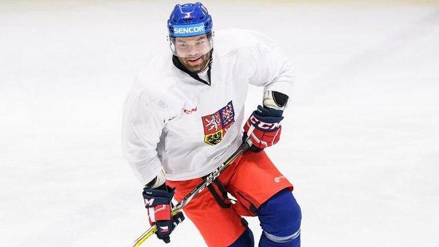 Obránce Radko Gudas na tréninku české hokejové reprezentace. Obránce Radko Gudas na tréninku české hokejové reprezentace.