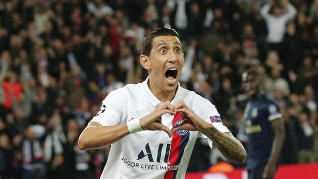 Ángel di María z PSG se raduje poté, co otevřel skóre proti Realu. Ángel di María z PSG se raduje poté, co otevřel skóre proti Realu.