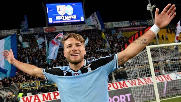 Ciro Immobile v barvách Lazia Řím. Ciro Immobile v barvách Lazia Řím.