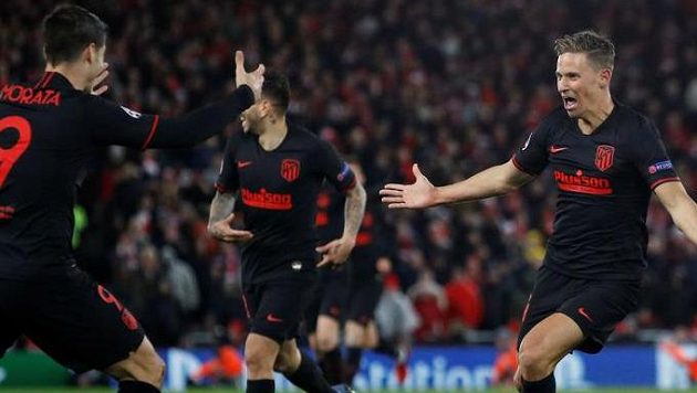 Marcos Llorente se raduje z branky do sítě Liverpoolu Marcos Llorente se raduje z branky do sítě Liverpoolu