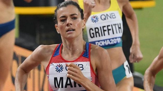 Kristiina Mäki v rozběhu na 1500 m na MS v Dauhá. Kristiina Mäki v rozběhu na 1500 m na MS v Dauhá.