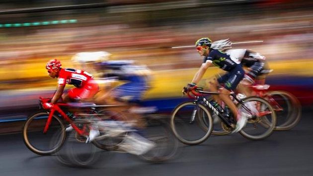 Snímek z letošní cyklistické Vuelty. Snímek z letošní cyklistické Vuelty.