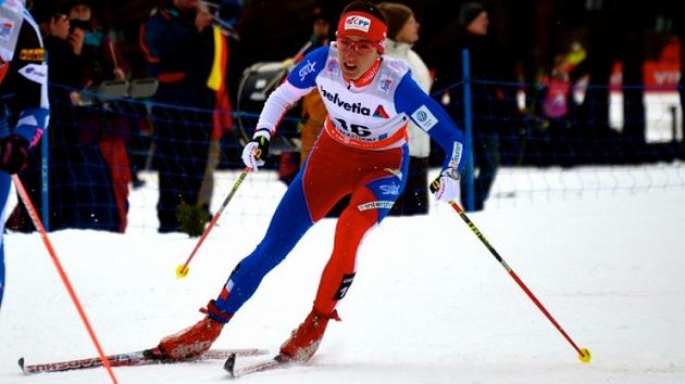 Eva Vrabcová-Nývltová při šesté etapě Tour de Ski ve Val di Fiemme. Eva Vrabcová-Nývltová při šesté etapě Tour de Ski ve Val di Fiemme.