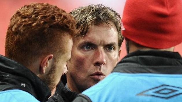 Trenér Slavie Praha Alex Pastoor během utkání s Jihlavou. Trenér Slavie Praha Alex Pastoor během utkání s Jihlavou.