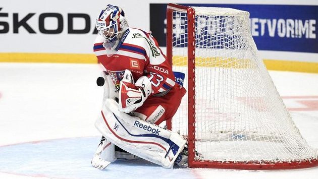 Brankář Alexander Salák v dresu české reprezentace. Brankář Alexander Salák v dresu české reprezentace.