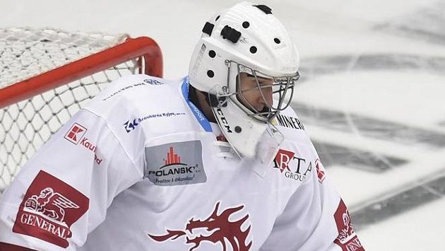 Brankář Jakub Štěpánek z Třince Brankář Jakub Štěpánek z Třince