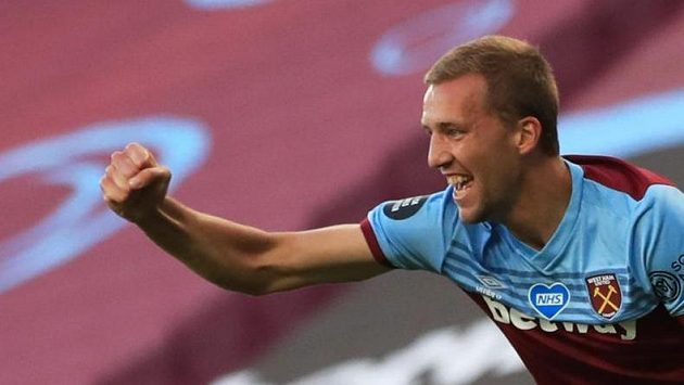 Tomáš Souček z West Hamu se raduje z gólu proti Watfordu. Tomáš Souček z West Hamu se raduje z gólu proti Watfordu.