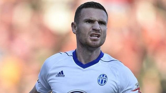 Muris Mešanovič z Boleslavi se raduje z úvodního gólu. Muris Mešanovič z Boleslavi se raduje z úvodního gólu.