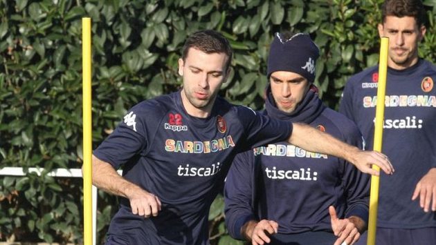 Záložník Josef Hušbauer na tréninku fotbalistů Cagliari. Záložník Josef Hušbauer na tréninku fotbalistů Cagliari.