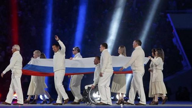 Zahajovací ceremoniál paralympiády v Soči. Zahajovací ceremoniál paralympiády v Soči.