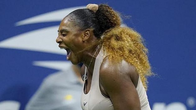 Emoce Sereny Williamsové v semifinále US Open. Emoce Sereny Williamsové v semifinále US Open.