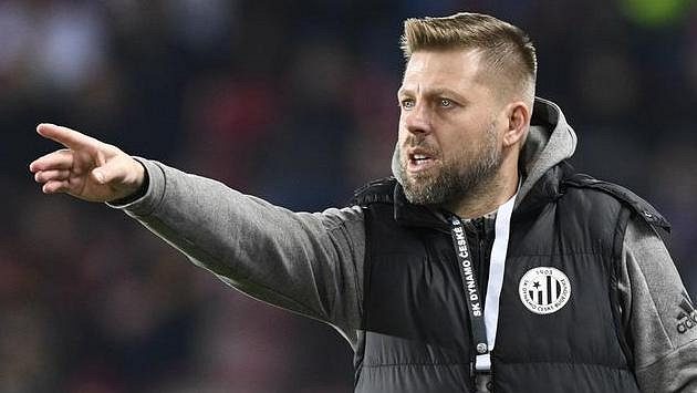 Trenér Budějovic David Horejš. Trenér Budějovic David Horejš.