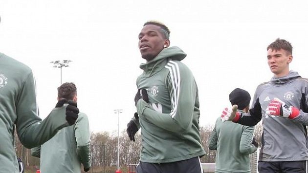 fotbalista Manchesteru United Paul Pogba na tréningu. fotbalista Manchesteru United Paul Pogba na tréningu.