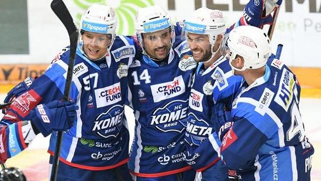 Hokejisté Komety Brno. Ilustrační foto. Hokejisté Komety Brno. Ilustrační foto.