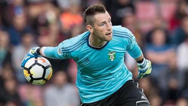 Brankář Martin Berkovec z Karviné během utkání na Spartě. Brankář Martin Berkovec z Karviné během utkání na Spartě.