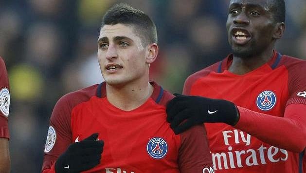 Záložník Marco Verratti z PSG poté, co v utkání s Nantes obdržel žlutou kartu. Záložník Marco Verratti z PSG poté, co v utkání s Nantes obdržel žlutou kartu.