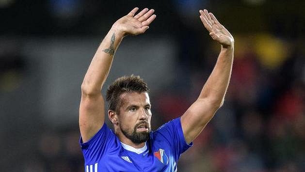 Milan Baroš z Baníku Ostrava během utkání na Spartě. Milan Baroš z Baníku Ostrava během utkání na Spartě.