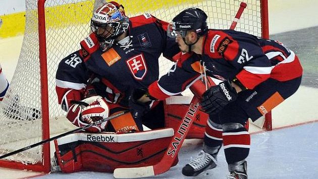 Obránce Karol Sloboda v dresu slovenské reprezentace. Obránce Karol Sloboda v dresu slovenské reprezentace.