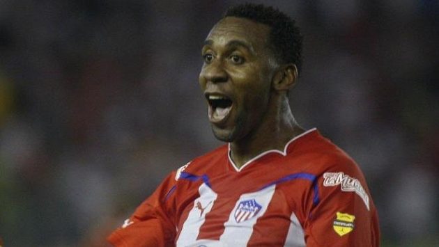Jhon Viáfara se raduje z gólu v utkání Poháru osvoboditelů v době svého působení v celku Junior de Barranquilla. Jhon Viáfara se raduje z gólu v utkání Poháru osvoboditelů v době svého působení v celku Junior de Barranquilla.