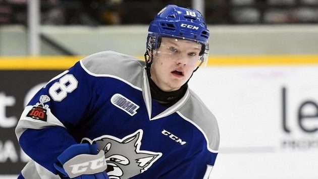Hokejista Sudbury Wolves Macauley Carson. Hokejista Sudbury Wolves Macauley Carson.